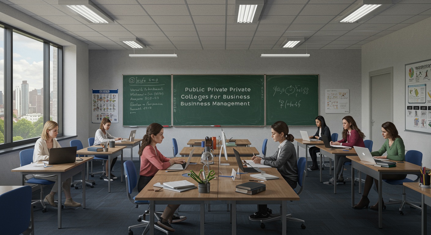 Public Vs Private Colleges For Business Management illustration