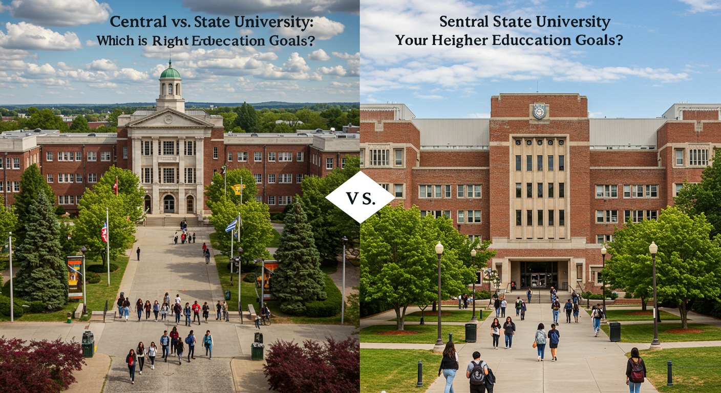 Central vs. State University: Which is Right for Your Higher Education Goals? illustration