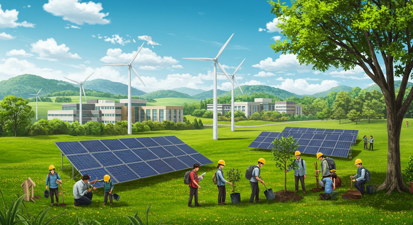 Green Campuses: University Sustainability Efforts for a Better Planet illustration