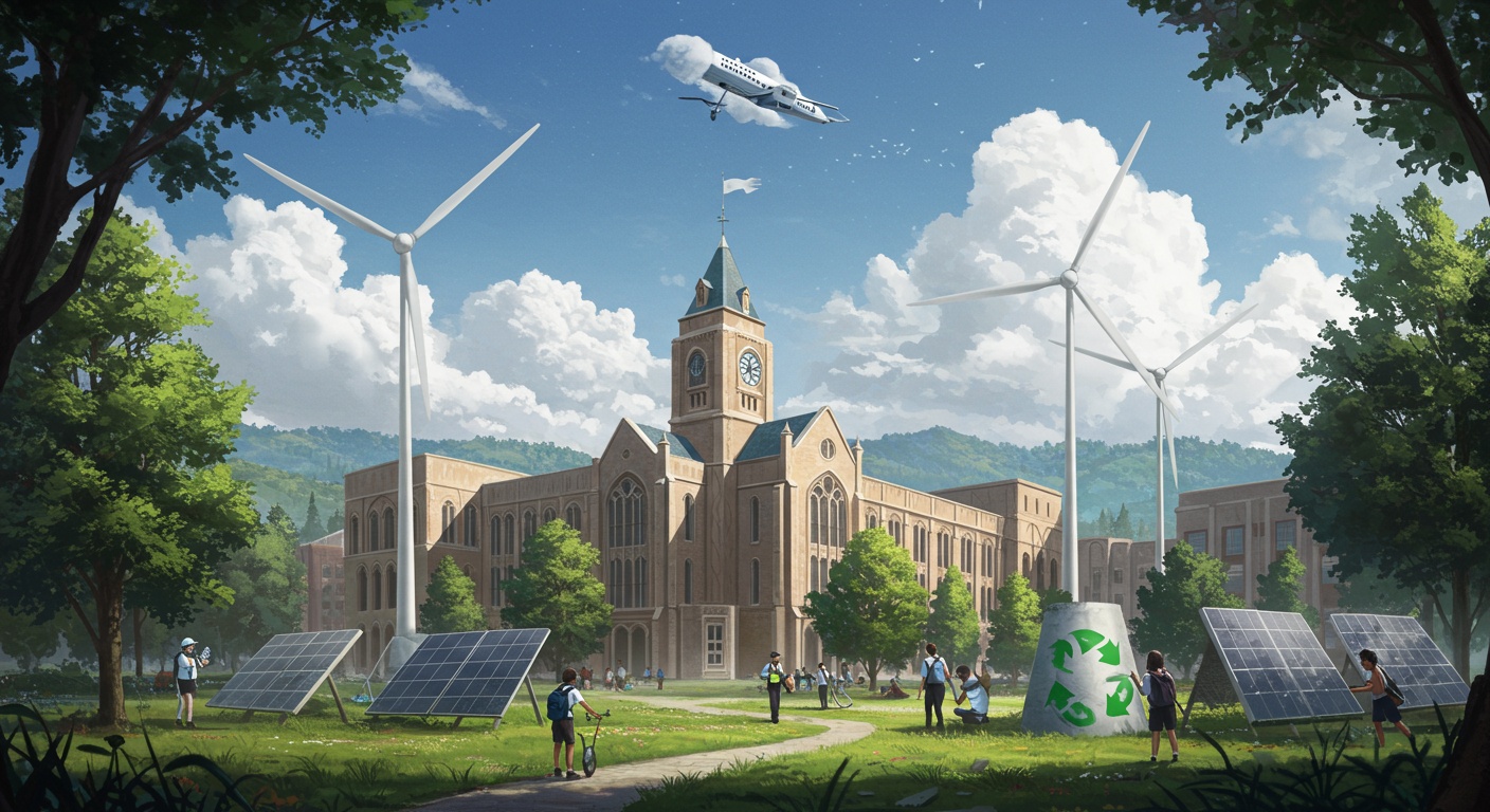 Green Universities: Sustainability Initiatives and Environmental Impact illustration