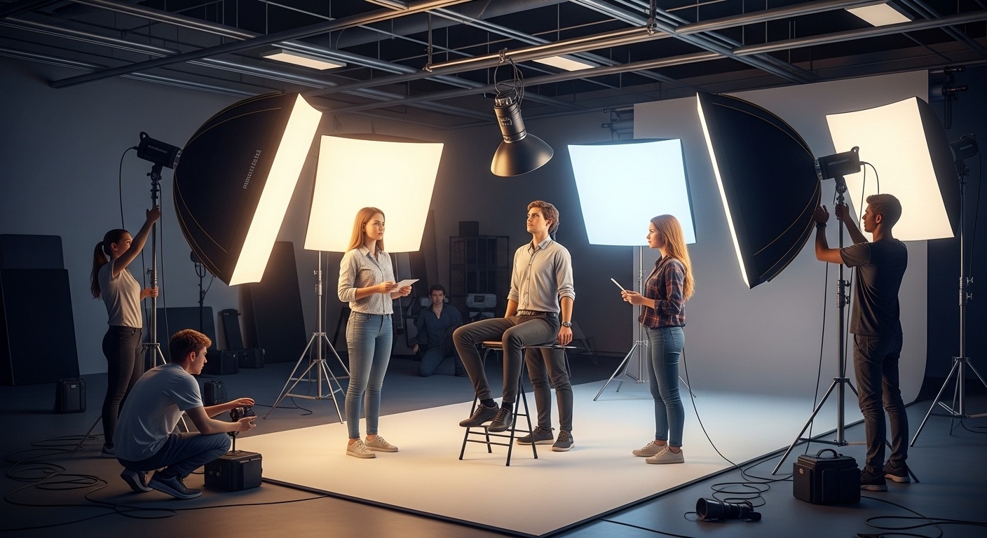 Mastering Three-Point Lighting Setups in University Photography Studios illustration
