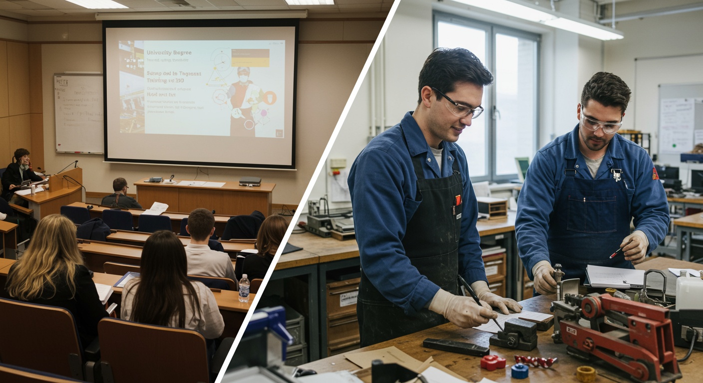 University Degree Versus Vocational Training: Which Is Right for You? illustration