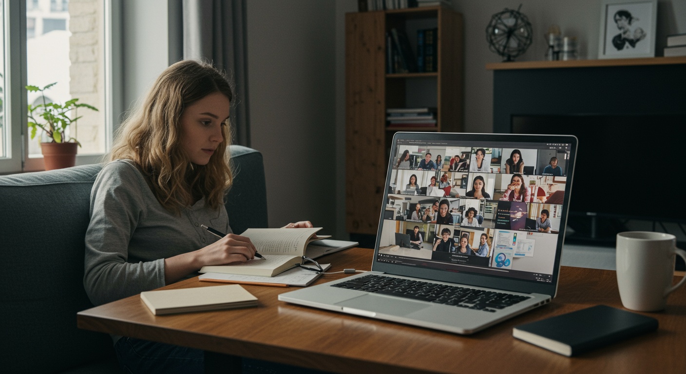 Virtual Learning Unpacked: The Pros and Cons of Online University Courses Explored illustration