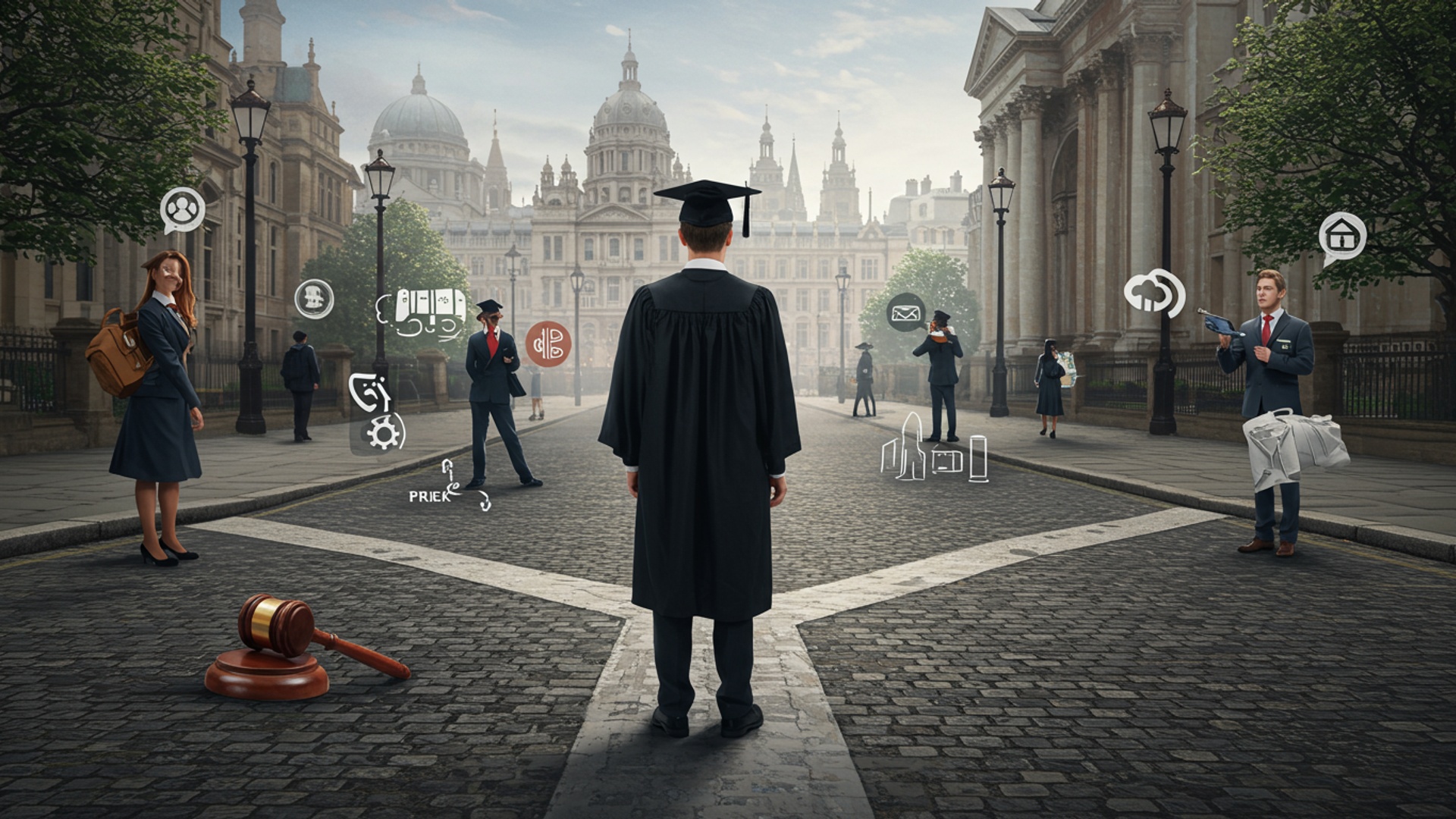 Beyond the Bar: Diverse Career Paths for Law Graduates in the UK Today illustration