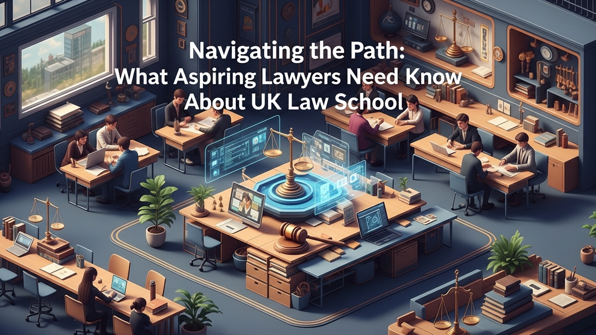 Navigating the Path: What Aspiring Lawyers Need to Know About UK Law School illustration
